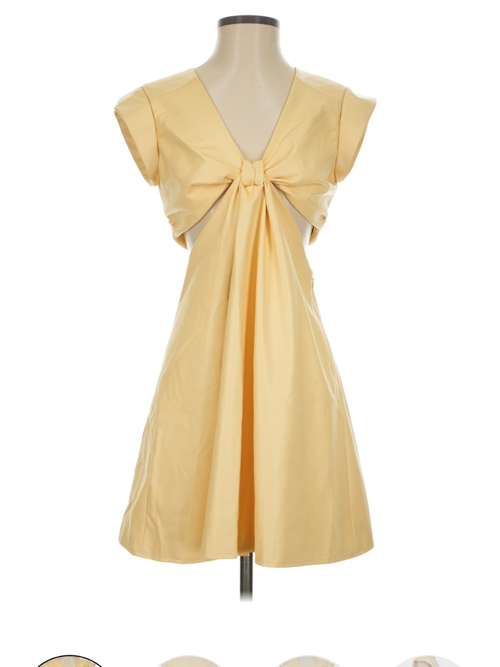 Jason Wu Pale Yellow Knot-Front Mini Dress
